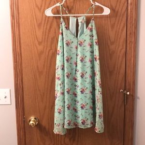 Mint, floral summer dress